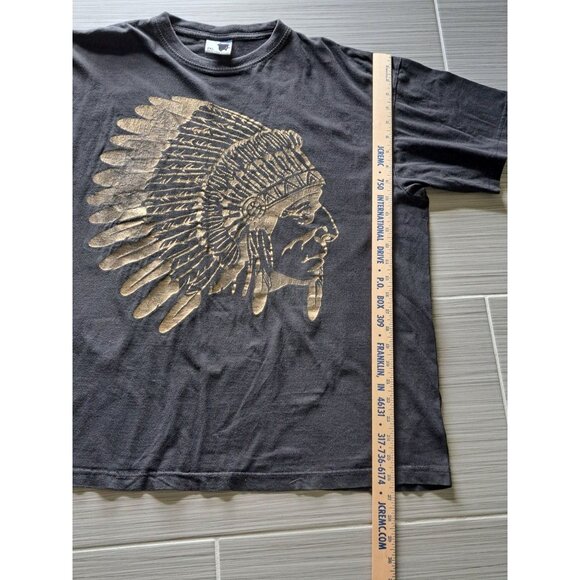 Phat Doc 2XL Black Graphic T-Shirt Gold Native American Chief Design Men's - Picture 6 of 8